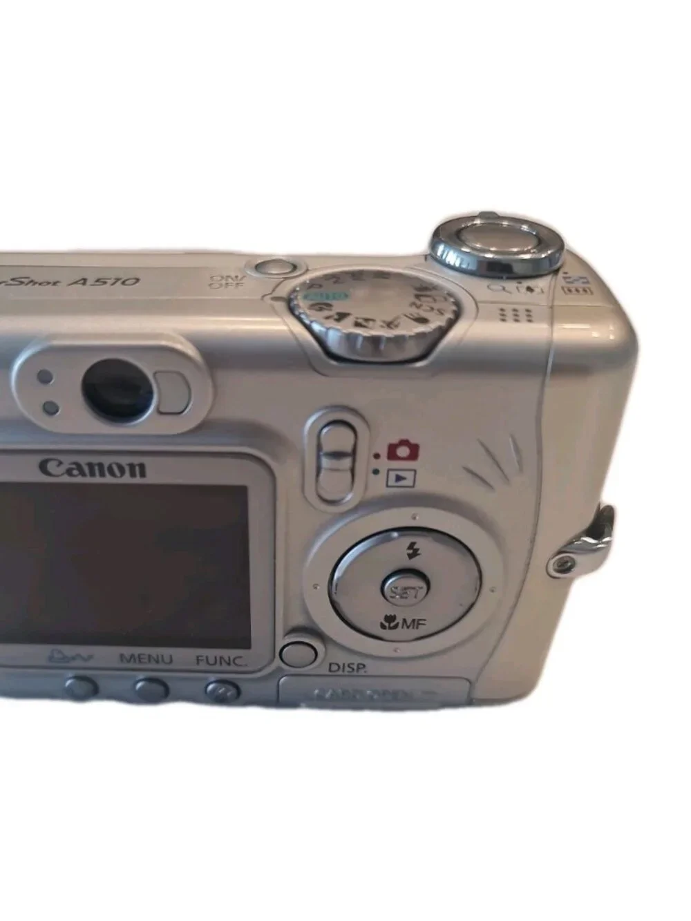 Canon PowerShot A510 3.2mp Silver W/ Canon Ultra 32 GB SD Card Tested Working